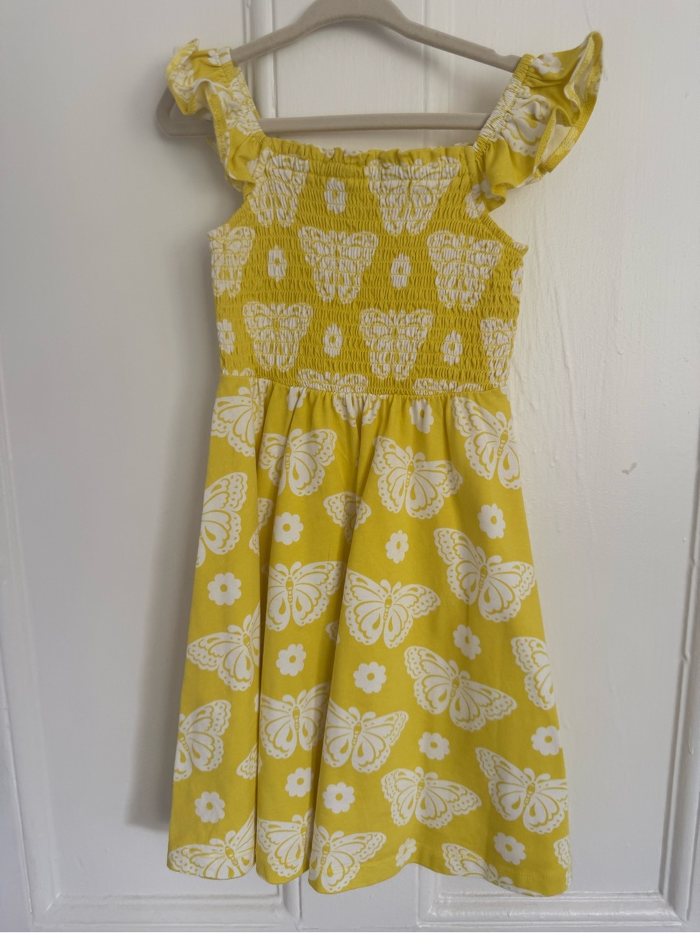 Mini Boden Yellow Butterfly Smocked Sundress